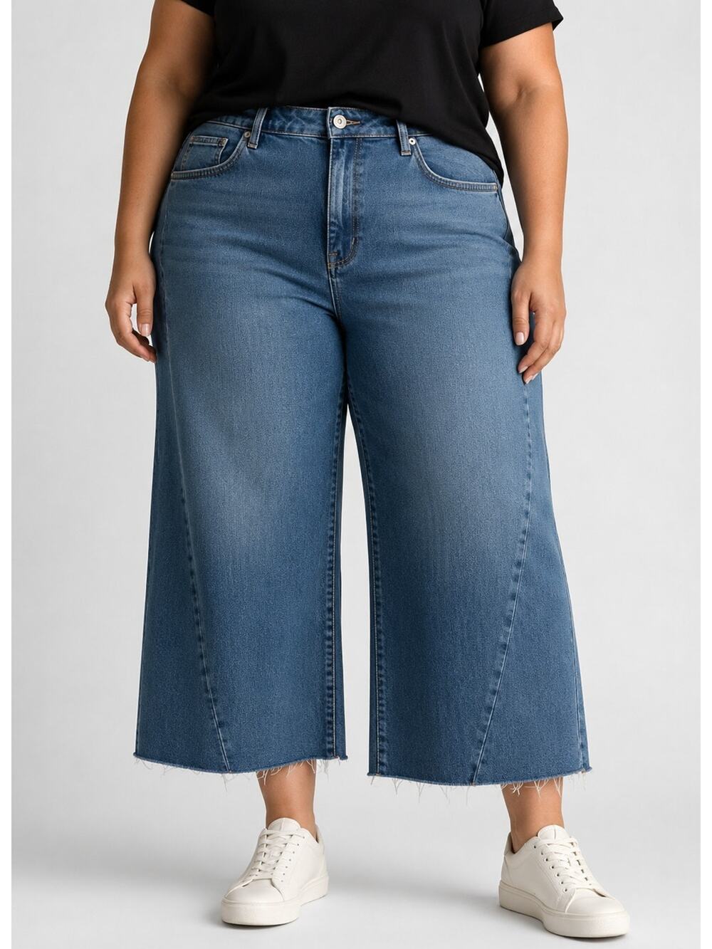 Good American Good Waist Palazzo Crop Jeans 26 Plus High Rise Wide Leg NWT